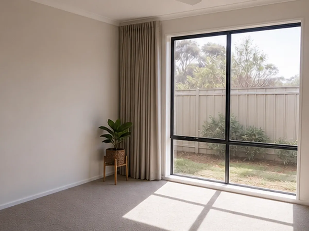 Uncluttered living room prepared for a detailed whole-home clean